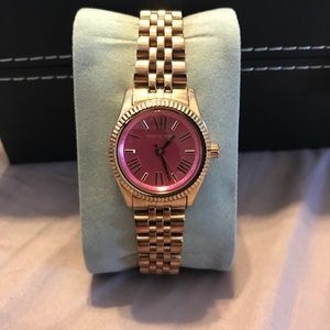 Michael Kors Watch with gold band and pink face